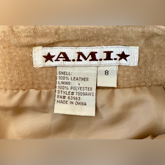 A.M.I. 100% Genuine Leather Midi Style Skirt | SIZE 8 US | Fully lined - Picture 3 of 8